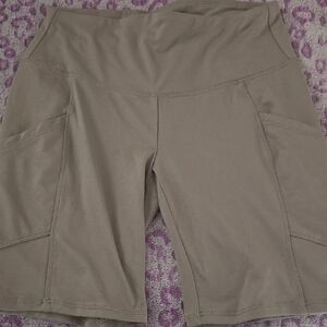 Xl Zenana Outfitters Tan Bike Shorts with Wide Waistband